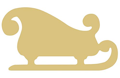 Sleigh Cutout Unfinished Wood Holiday Decor Christmas Winter Door Hanger MDF Shape Canvas Style 1 Diverse Woodworking