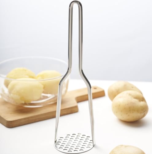 FLYINGSEA Potato Masher, Potato Masher Stainless Steel,Professional 18-8 Stainless Steel Potato Masher. Vegetable Masher,Cooking And Kitchen - WoodArtSupply