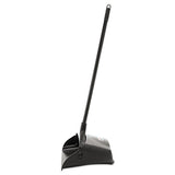 Rubbermaid Commercial Products Dustpan with Long Handle, Plastic, Black, Compatible with Any Broom for Lobby/Restaurant/Office/Home/Dog Pooper Rubbermaid Commercial Products