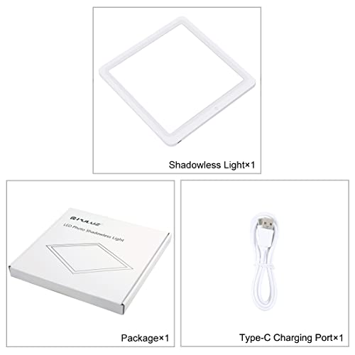 PULUZ LED Photography Shadowless Bottom Light Lamp Panel Pad for 30cm Light Box, Photography Softbox Bottom Light for Food Jewelry Cosmetic Crafts - WoodArtSupply