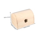 DECHOUS 2pcs Treasure Chest Unfinished Jewelry Case Wooden Jewelry Container Wooden Jewelry Case Wood Jewelry Chest Unfinished Pine Wood Desk Topper DECHOUS