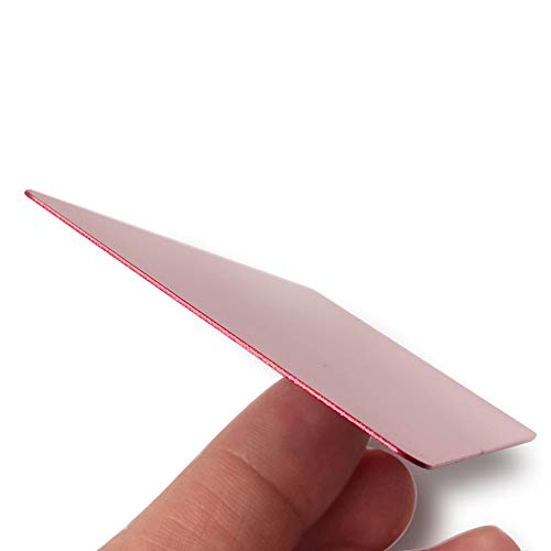 Ebamaz Anodized Aluminium Laser Engraved Mount Metal Plate Etching Sheets 100X50X0.5mm Round Corner with Adhesive (Red,Blank,10PCS) ebamaz