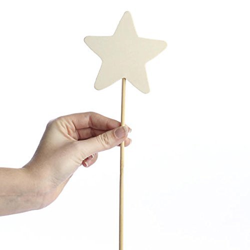 Factory Direct Craft Package of 6 Unfinished Wood Star Wands for Crafting, Creating and Embellishing Factory Direct Craft