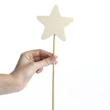 Factory Direct Craft Package of 6 Unfinished Wood Star Wands for Crafting, Creating and Embellishing Factory Direct Craft