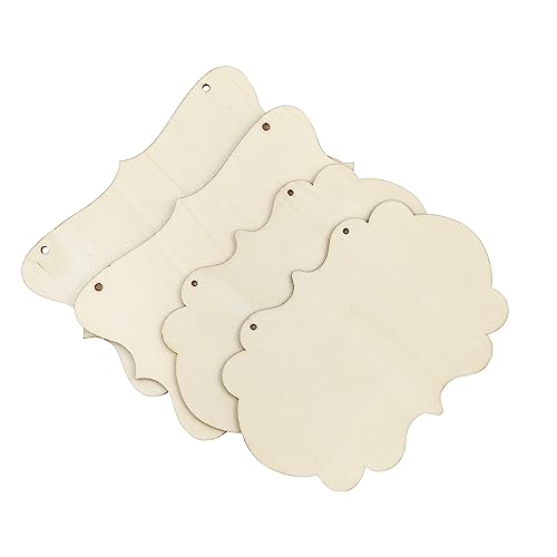 16 Pieces Wood Crafts Blanks Unfinished Hanging Wood Sign Blank Wood Boards Wood Ornaments Plaques Door Knob Signs for DIY Craft, Home Hotel Office Xonzmmk