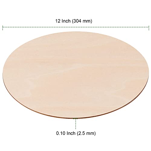 PINGEUI 24 Pieces 12 Inch Round Wood Circles, 0.1 Inch Thick Unfinished Wooden Discs, Blank Wood Rounds Wooden Cutouts for Crafts, Sign Plaque, Home - WoodArtSupply