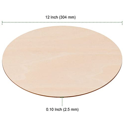 PINGEUI 24 Pieces 12 Inch Round Wood Circles, 0.1 Inch Thick Unfinished Wooden Discs, Blank Wood Rounds Wooden Cutouts for Crafts, Sign Plaque, Home - WoodArtSupply