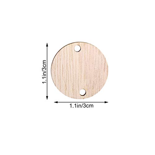 SEWACC Birthday Calendar Wall Hanging 50pcs Blank Wood Circle Pendants Round Wooden Circle Discs with Hole and Rings Birthday Board Tags Pendant