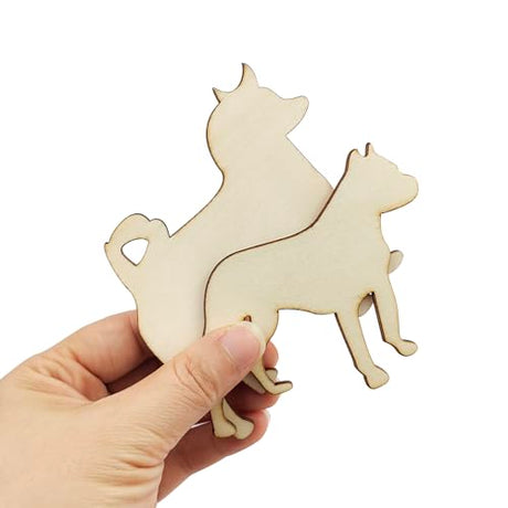 30 Pack Dog Wood Cutouts for Crafts Unfinished Wooden Dog Puppy Paint Crafts Wooden Animal Hanging Ornaments DIY Dog Craft Puppy Gift Tags for Home Xonzmmk