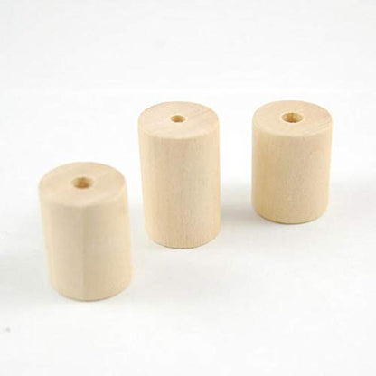 Hand Jewelry Ornament Crafts 60 Pcs Unfinished Wooden Craft Blocks Cylinders Wooden Tube Hole Round Bar for Art Crafts DIY Jewelry Accessories