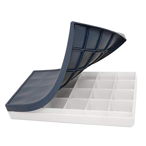 Honbay 24 Deep Compartments Plastic Paint Palette Paint Tray with Soft Lid for Watercolors, Gouache, Acrylic and Oil Paint HONBAY