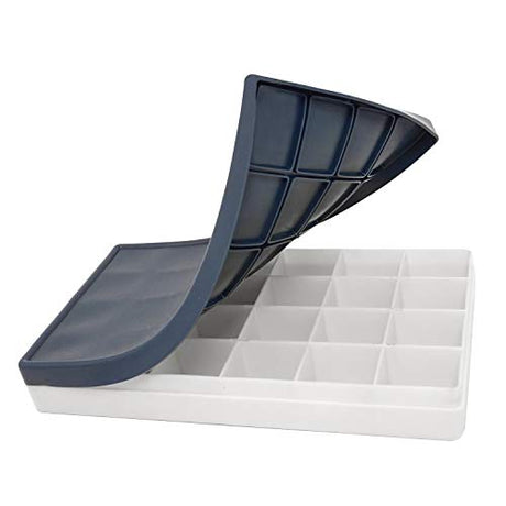 Honbay 24 Deep Compartments Plastic Paint Palette Paint Tray with Soft Lid for Watercolors, Gouache, Acrylic and Oil Paint HONBAY