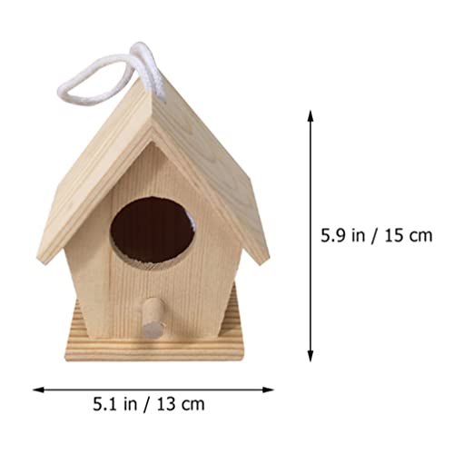 Toddmomy Kids Outdoor Toys Unfinished Wood Hanging Birdhouse Kit 2 Sets Unpainted Bird Houses to Paint for Arts DIY Craft Outdoor Playset Toddmomy