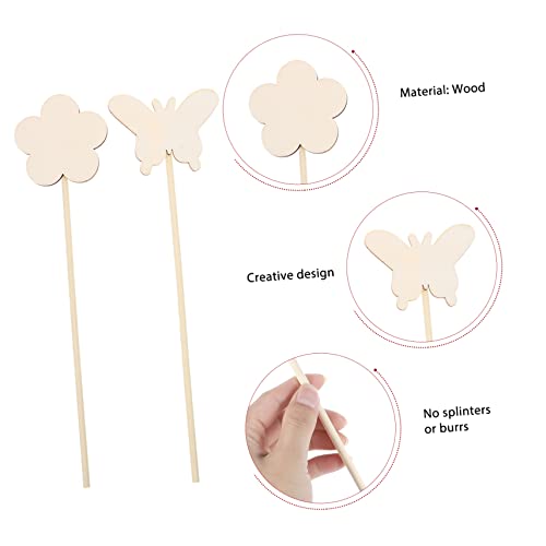 DECHOUS 14pcs Handmade Wand Unfinished Fairy Wand Party Streamers Unpainted Fairy Stick Wands for Girls Bulk Craft Supplies Bulk Gifts for Wand Kit DECHOUS