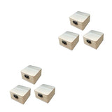 COHEALI 6 Pcs Unfinished Wooden Case Antique Jewelry Organizer Wood Treasure Chest Unfinished Chest Square Wooden Chest Jewelry Organizer Tray Lock COHEALI