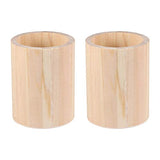 Didiseaon 2 Pcs Unfinished Wooden Pencil Holder Container Wood Desk Pen Holder Stand Pencil Cup Makeup Brush Holder Stationery Storage Box Case Didiseaon