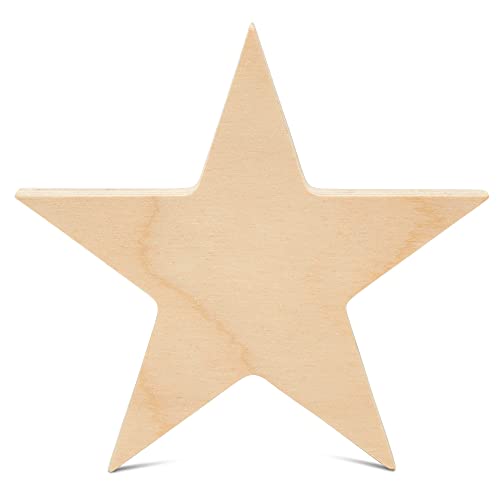 Chunky Wood Stars for Crafts 4-inch, Pack of 10 Wooden Craft Shapes for July 4th & Christmas Bulletin Board Decorations, by Woodpeckers