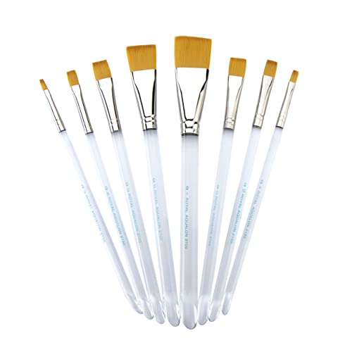 Aqualon Royal & Langnickel Flat & Shader Artist Brush Set, 8-Piece Aqualon