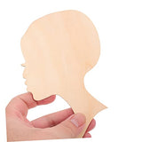 EXCEART 10pcs Painting Wood Chips Wooden Silhouette Head Wood Painting Crafts Mother Day Door Sign Wood Bead Wreath Doll Heads for Crafts Mother and EXCEART