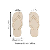 20pcs Flip Flop Shape Unfinished Wood Cutouts DIY Crafts 10 Pairs Blank Slippers Wooden Ornaments for Summer Beach Hawaii Luau Party Decoration JANOU