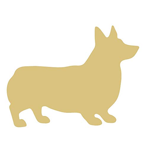 Corgi Cutout Unfinished Wood Dog Puppy Animal Shelter Decor Pet Store MDF Shape Canvas Style 1 (24") Diverse Woodworking