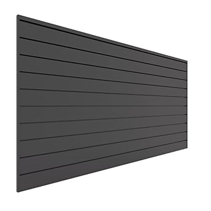 Proslat 88105 Heavy Duty PVC Slatwall Garage Organizer, 8-Feet by 4-Feet Section, 10 Panels, Charcoal (Dark Grey)