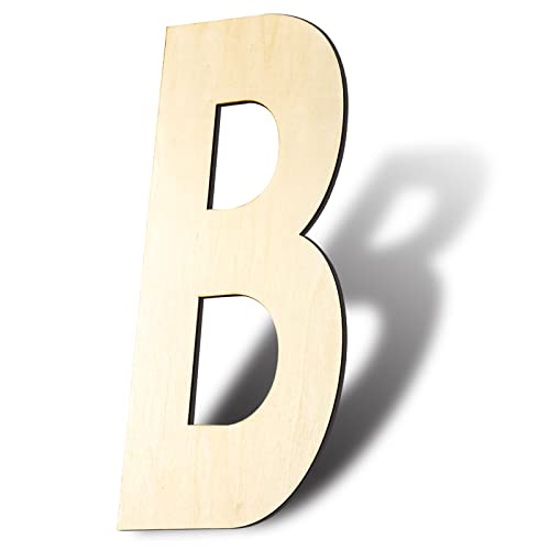 GDGDSY Unfinished Wood Letters, 14 Inch Blank Wooden Letters Wood Letter for Decoration. (B)