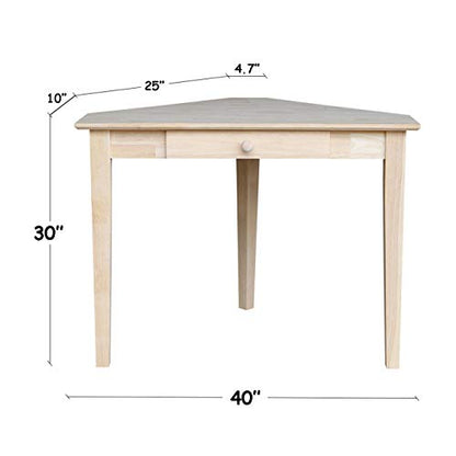 IC International Concepts Corner Computer Desk, Unfinished - WoodArtSupply