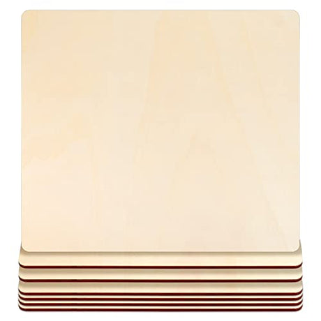 WYKOO Unfinished Blank Square Wood Pieces, 7 Pack 4mm 12 x 12 Inch Craft Wood, Plywood Board Basswood Sheets, Perfect for DIY Projects, Painting, WYKOO