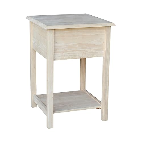 International Concepts Lamp Table, Wood, Unfinished