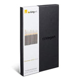 KINGART Original Gold Miniature Detail Series, Comfort Handle, Premium Golden Taklon, Multimedia Artist Brushes, Gift Box, Set of 10, Acrylic Handle, KINGART