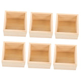 TEHAUX 6pcs Box Storage Wooden Box Without Lid Desktop Storage Craft Storage Containers Wooden Crates Unfinished Jewelry Organizer Tray Wooden Crafts TEHAUX