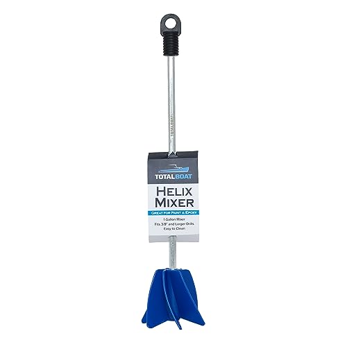 TotalBoat Helix Mixer Drill Attachment - Stirrer Mixes Epoxy Resin, Paint and Silicone - Tool Fits All 3/8” Drills - for Mixing Quart and Gallon - WoodArtSupply