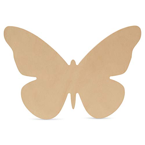 Large Butterfly Wood Cutouts, 12-inch x 8-inch Unfinished Wood Cutout for Painting and Spring Craft, Pack of 1 Spring Decoration for Home and Woodpeckers