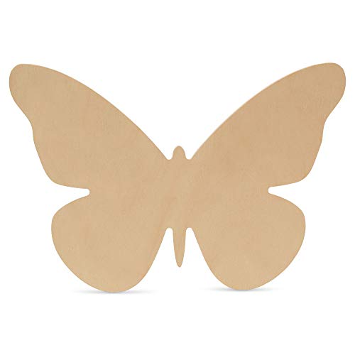 Large Butterfly Wood Cutouts, 12-inch x 8-inch Unfinished Wood Cutout for Painting and Spring Craft, Pack of 1 Spring Decoration for Home and - WoodArtSupply