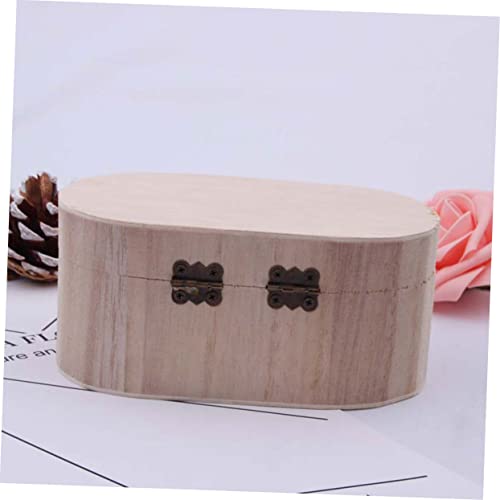 COHEALI Unfinished Wooden Case Small Wooden Jewelry Case Square Wood Case Wooden Jewelry Organizer Storage Case Bamboo Manual Box COHEALI