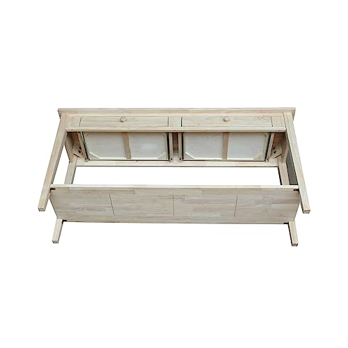 IC International Concepts Spencer Server Extended Length Console Table, Unfinished IC International Concepts