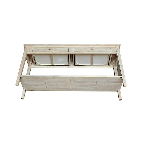 IC International Concepts Spencer Server Extended Length Console Table, Unfinished - WoodArtSupply