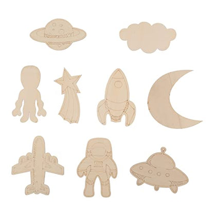 COHEALI 27pcs Alien Wood Chips Wood Decor Home Decoration Home Décor Blank Wood Cutout Blank Wood Cloud Slices Wooden Crafts Wood Cutouts Unfinished