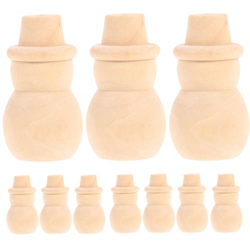 ifundom 20Pcs Wood Peg Dolls Unfinished Snowman Wooden People Unpainted Blank Wooden Peg Dolls Figures for DIY Crafts ifundom
