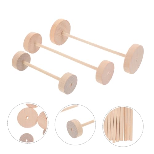ifundom 1 Set Wooden Wheel Wooden Toy Wheels Small Dowels for Crafts Small Car Accessories Wooden Craft Toys Mini an Fittings Kid Toys Wood Wheels ifundom