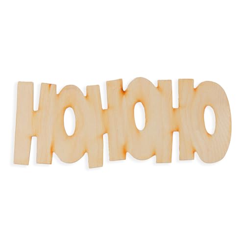 Unfinished Wood "HOHOHO" Cutouts Set of 6 by Factory Direct Craft - Made in The USA for Christmas Decorating, Crafts and DIY Projects (6-3/4 Inches Factory Direct Craft