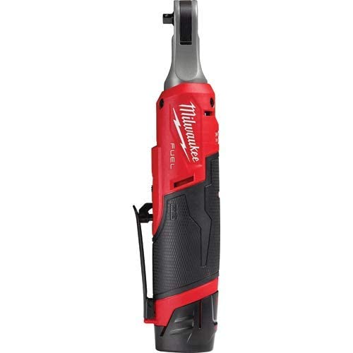 Milwaukee 2566-22 M12 FUEL Brushless Lithium-Ion 1/4 in. Cordless High Speed Ratchet Kit with 2 Batteries (2 Ah) - WoodArtSupply