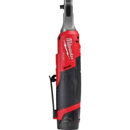 Milwaukee 2566-22 M12 FUEL Brushless Lithium-Ion 1/4 in. Cordless High Speed Ratchet Kit with 2 Batteries (2 Ah) - WoodArtSupply