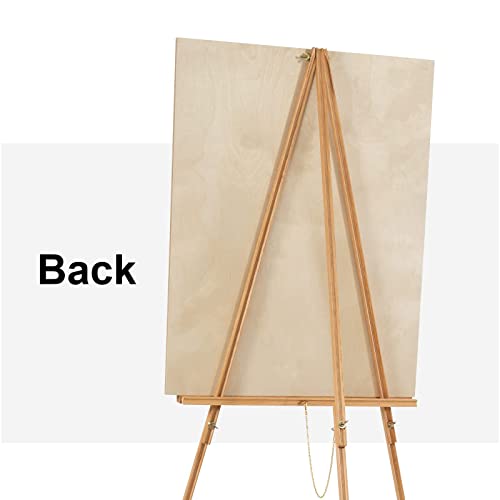 Falling in Art 65" A-Frame Tripod Easel Stand, Wooden Display Easel with Adjustable Canvas Holder, Floor Easel for Wedding Signs, Posters, Paintings, - WoodArtSupply