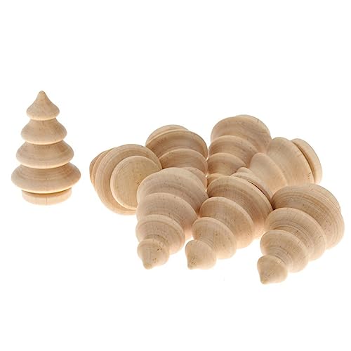 ABOOFAN 60 Pcs Unfinished Doll Crafts Blank Cake Topper Wooden Acorns Unfinished Wooden Christmas Peg Doll Wooden Puppet Toys DIY Wooden Christmas