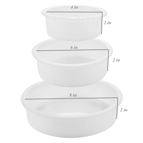 3 Deep Circle Silicone Molds for Resin, Large Resin Mold Glossy Deep Round Molds, 8“'x 2'' h. 6''x 2'' h. 4''x 2'' h, Deep Epoxy Resin Molds for AOEDEO