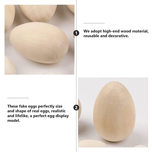 20pcs Wooden Easter Eggs to Paint Unfinished Eggs Fake Eggs for Crafts Easter Party Supply - WoodArtSupply