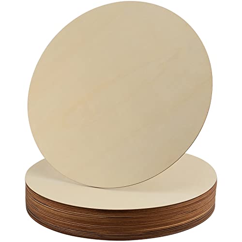 Round Wood Circles, SEHOI 24 PCS 15 Inch Wood Slices, Unfinished Blank Wooden Rounds Slice Wooden Cutouts for Crafts, Door Hanger, Wall Art, DIY and SEHOI