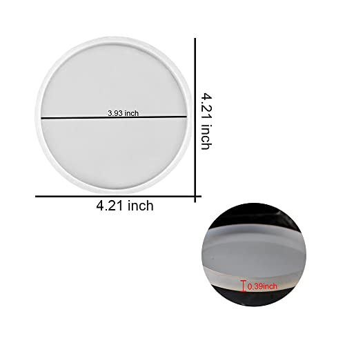 ResinWorld 4 Pack 4 inches Round Coaster Molds, Thick Coaster Silicone Molds for Resin Casting, Geode Agate Silicone Coaster Epoxy Casting Mold ResinWorld